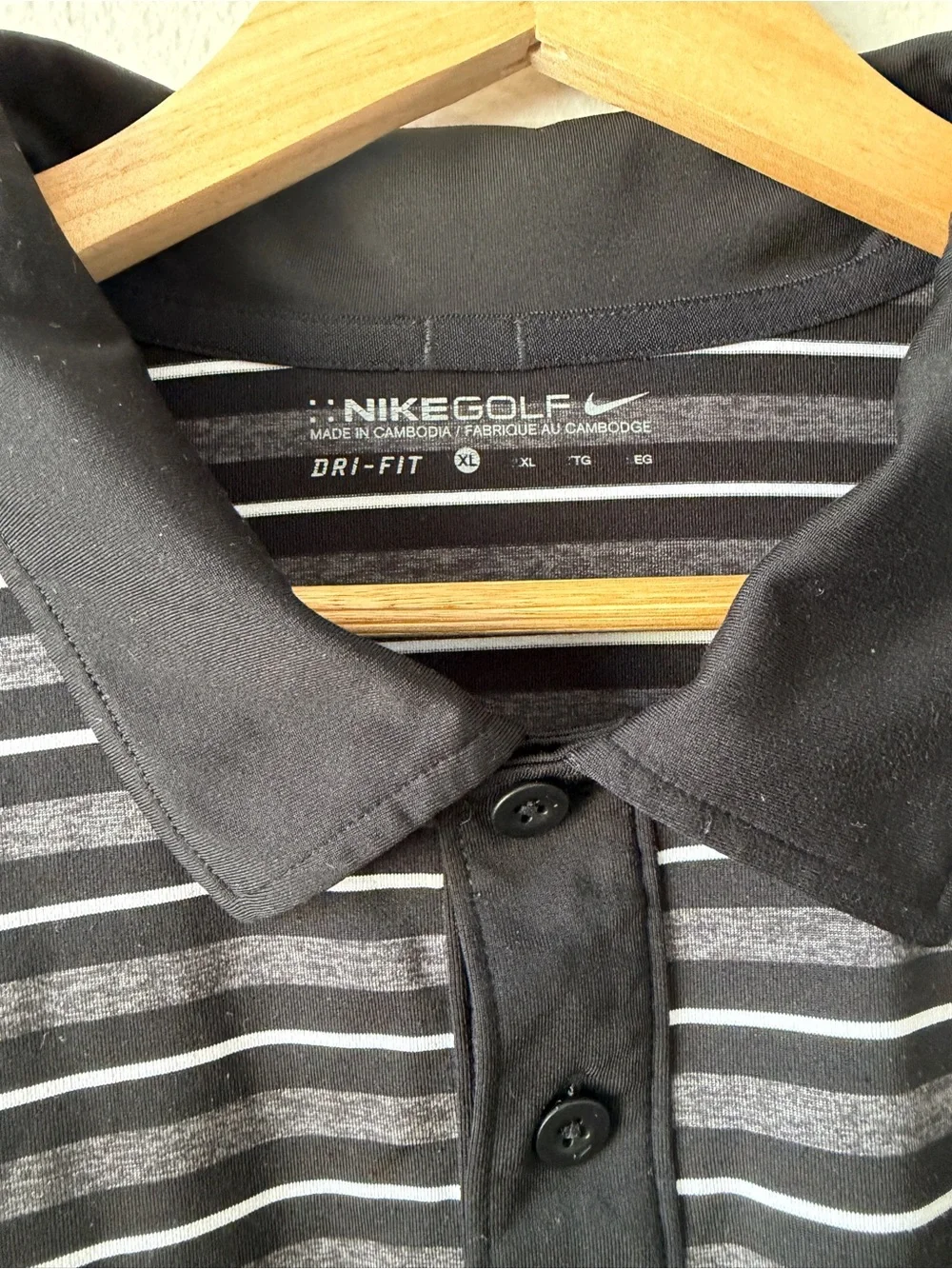 Nike Black Striped Polo Shirt